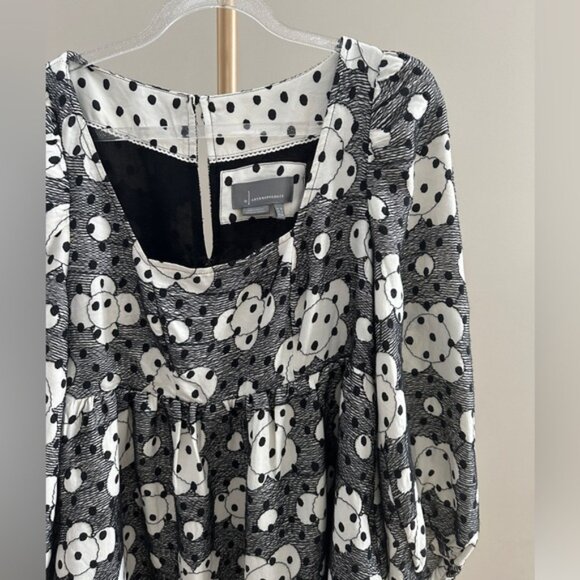 Anthropologie Jane Textured Floral Babydoll Dress – Size 2 - Picture 2 of 7